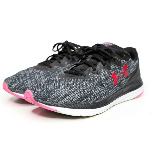 Under Armour Charged Impulse 2 Knit Running Shoe Sneaker Gym Outdoors Black Pink - Picture 3 of 10